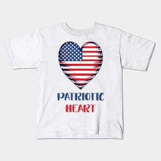 Patriotic Heart | Embrace the Spirit of the 4th of July Kids T-Shirt